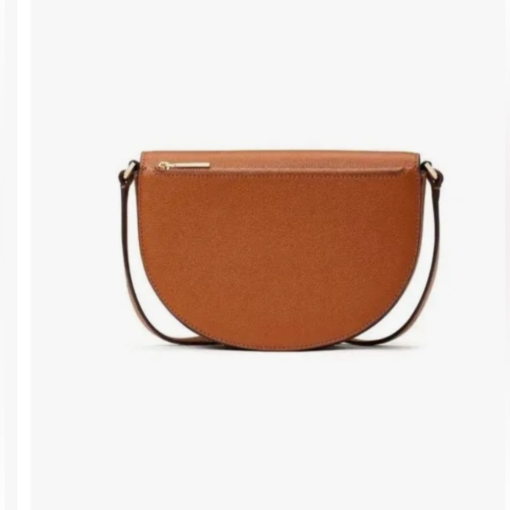 ❌SOLD ❌♠️ Kate Spade Luna Crescent Flap Crossbody Bag Leather Warm Gingerbread - Picture 2 of 13